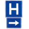 Hospital ahead to the right.