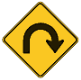 Hairpin curve ahead, extreme right curve.