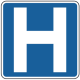 General service sign for a hospital.