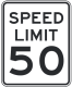 Maximum legal speed is 50 mph in ideal conditions.