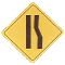 Right lane ends ahead, stay to the left.