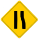 Right lane ends ahead.